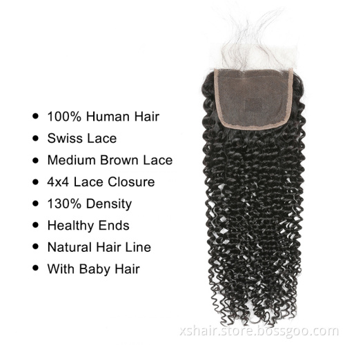 Cheap price Top Quality silky straight lace closure human hair closure weave size 4x4 Straight Lace closure hair